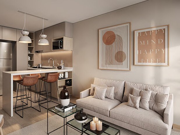 Salón de una vivienda 70w